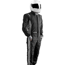 MOMO XL ONE DRIVING SUIT ULTRA-LIGHT NOMEX TELA 110 BLACK/GREY SZ56