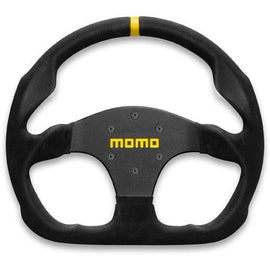 MOMO MOD 30 STEERING WHEEL BLACK SUEDE/BLACK SPOKE 320MM UNIVERSAL