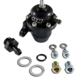 AEM ADJ FUEL PRESS REG BLACK FOR HONDA OFFSET FLANGE W/STRAIGHT RETURN LINE FITT 25-301BK