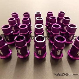 BLOX RACING ALUMINUM LUG NUTS 12X1.25MM 20PCS PURPLE FOR SUBARU FOR NISSAN FOR I