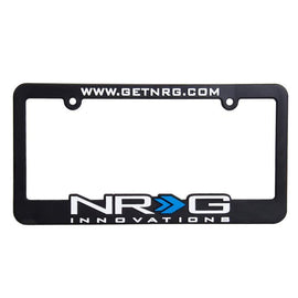 NRG License Plate Frame White w/ blue LPF-100