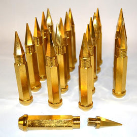 NNR 90MM STEEL LUG NUT WITH SPIKES SET OF 20 12x1.25 GOLD