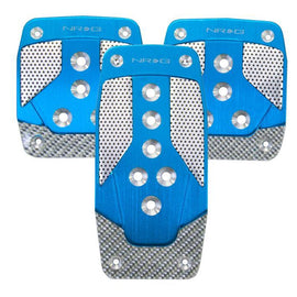 NRG Aluminum Sport Pedal Blue w/ Silver Carbon MT PDL-400BL