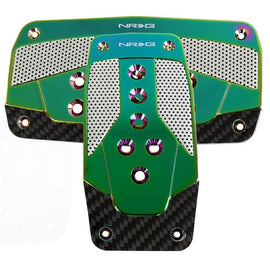 NRG Aluminum Sport Pedal Silver w/ Neo Chrome Carbon AT PDL-450MC