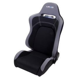 NRG EVO Style Cloth Sport Seat w/logo  - Black (SOLD IN PAIRS)