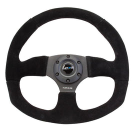 NRG RACE STYLE - Suede Leather Steering Wheel w/ BLACK stitch RST-009S