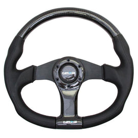 NRG CARBON FIBER STEERING WHEEL 350mm BLACK OVAL SHAPE ST-013CFBK