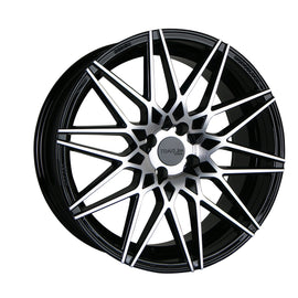 Traklite THRUST 18X9 5x114.3 +35 73.1CB POLISHED FACE/ GLOSS BLACK WINDOWS