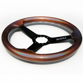GRIP ROYAL STEERING WHEEL OIL SPARKLE 350MM RAINBOW GLITTER WOOD/BLACK SPOKE