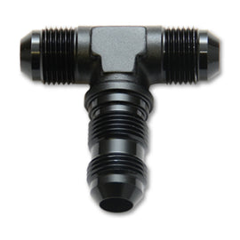 Vibrant -4AN Bulkhead Adapter Tee Fitting - Anodized Black Only 10617