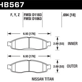Hawk Performance Ceramic Street Brake Pads HB567Z.694