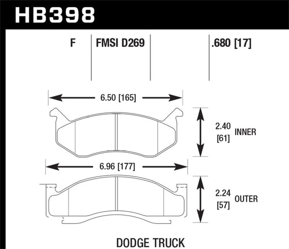 Hawk HPS Street Brake Pads HB398F.680
