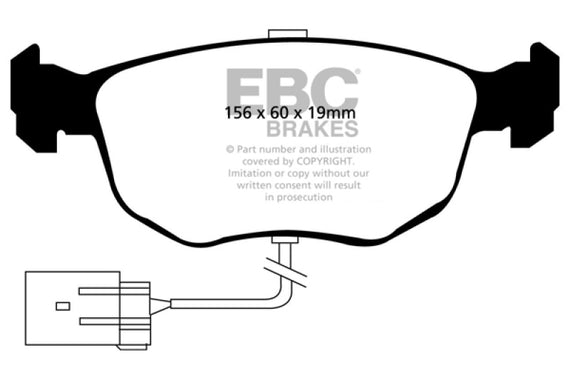 EBC 98-99 Ford Contour 2.5 SVT Greenstuff Front Brake Pads DP2956