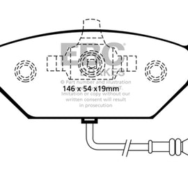 EBC 00-05 Volkswagen Beetle 2.0 Redstuff Front Brake Pads DP31329C