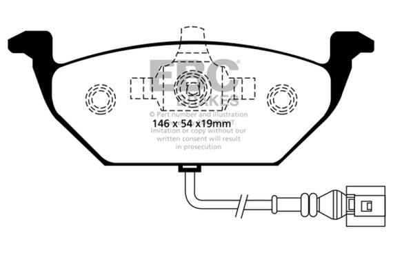 EBC 00-05 Volkswagen Beetle 2.0 Redstuff Front Brake Pads DP31329C