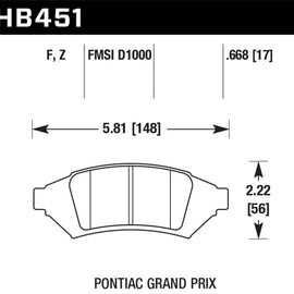 Hawk HPS Street Brake Pads HB451F.668