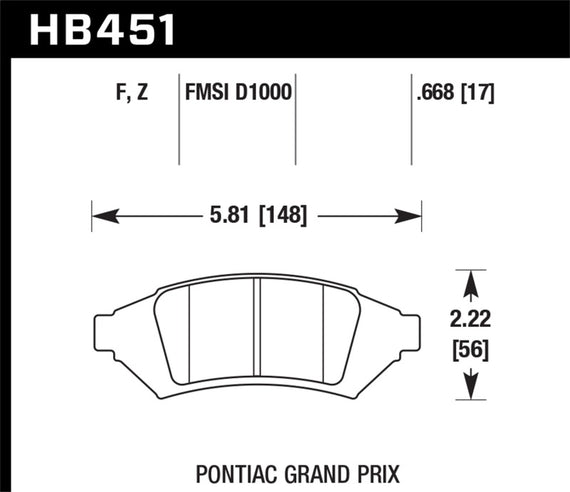 Hawk HPS Street Brake Pads HB451F.668