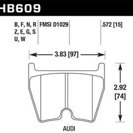 Hawk 08-15 Audi R8 DTC-70 Race Front Brake Pads HB609U.572