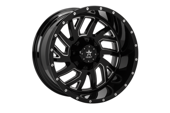 RBP 65R Glock 22x12 6x135/139.7 BP / 4.75 BS -44mm Offset 87mm CB Gloss Black Machined Grooves Wheel 65R-2212-70-44BG