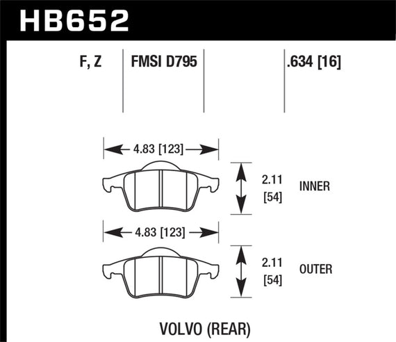 Hawk Performance Ceramic Street Brake Pads HB652Z.634