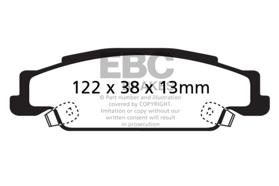 EBC 05-08 Pontiac Grand Prix 5.3 Yellowstuff Rear Brake Pads DP41646/2R