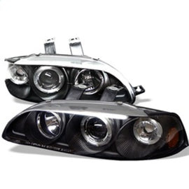 Spyder Honda Civic 92-95 2/3DR 1PC Projector LED Halo Amber Reflector Blk PRO-YD-HC921P-23D-AM-BK 5010841