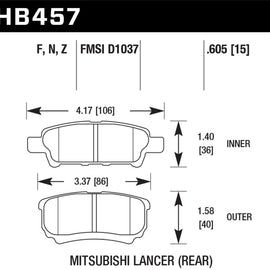 Hawk Performance Ceramic Street Brake Pads HB457Z.605
