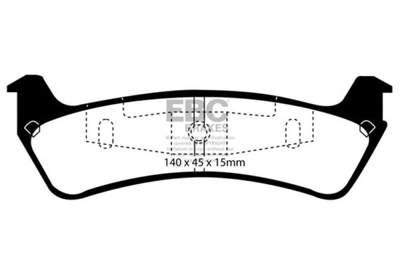 EBC 00-02 Ford Explorer Sport 4.0 2WD (Steel PisTons) Extra Duty Rear Brake Pads ED91201