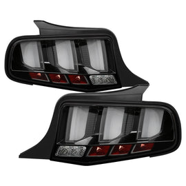 Spyder 10-12 Ford Mustang - Light Bar Seq. Turn Signal LED Tail Lights - Black - ALT-YD-FM10-LED-BK 5085108