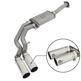 aFe Rebel Exhausts 3in SS Cat-Back 15-16 Ford F-150 EcoBoost V6 2.7/3.5L V8 5.0L w/ Polished Tips 49-43081-P