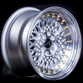 JNC 031 Silver Machined Face(Chrome Rivets) 16x8 5x100/5x114.3 +20 Wheel/Rim 29198351761485