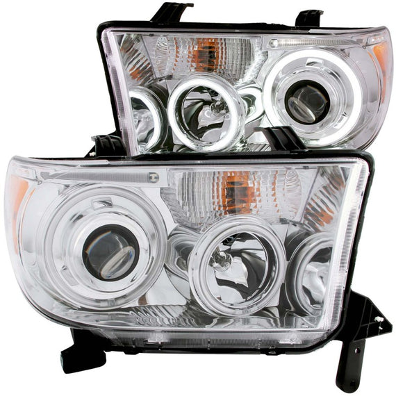 ANZO 2007-2013 Toyota Tundra Projector Headlights w/ Halo Chrome (CCFL) 111173