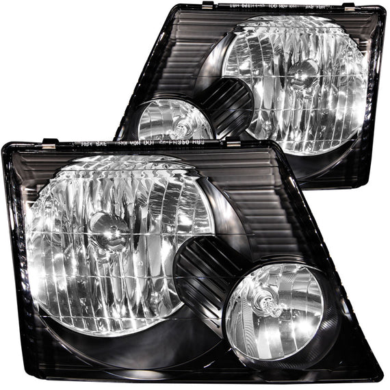 ANZO 2002-2005 Ford Explorer Crystal Headlights Black 111058