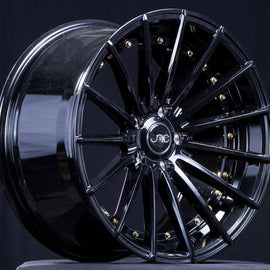 JNC 042 Gloss Black Gold Rivets 20x8.5 5x112 +35cb66.56 Wheel/Rim 31168855834701
