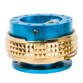 NRG Quick Release Kit - Pyramid Edition - New Blue Body / Chrome Gold Pyramid Ring SRK-210NB/CG