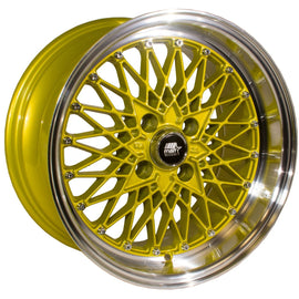 MST MT16 15x8.0 4x100 20 73.1 Gold w/Machined Lip Wheel/Rim 16-5849-20-GLDL