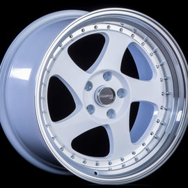 JNC 034 White Machined Lip Gold Rivets 18x10 5x114.3 +25 Wheel/Rim 28145087348813