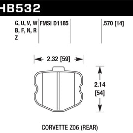 Hawk 06-13 Chevy Corvette Z06 DTC-50 Rear Brake Pads HB532V.570