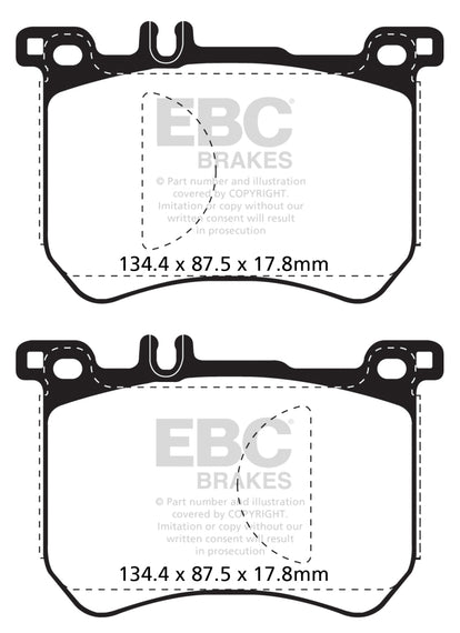 EBC 15+ Mercedes-Benz SL400 3.0 Twin Turbo Yellowstuff Front Brake Pads DP42179R