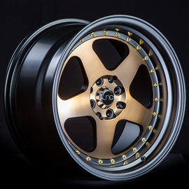 JNC 010 Matte Bronze Black Lip Gold Rivets 17x9 4x100/4x114.3 +25 Wheel/Rim 1043372146713