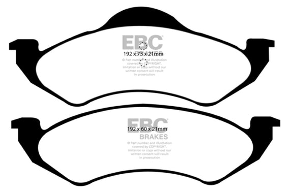 EBC 99 Dodge Dakota 2WD 2.5 Yellowstuff Front Brake Pads DP41275R