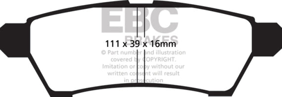 EBC DP61746 GREENSTUFF STREET ORGANIC BRAKE PADS - REAR DP61746
