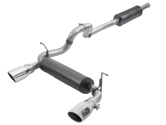 aFe Rebel Series 2.5in 304 SS Cat-Back Exhaust w/ Polished Tips 2018+ Jeep Wrangler (JL) V6 3.6L 49-38066-P