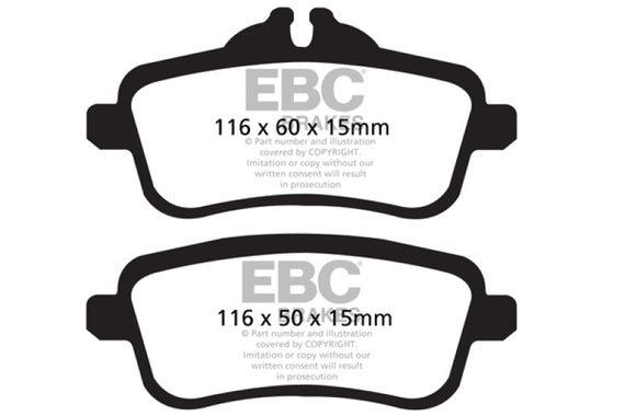 EBC 13-16 Mercedes-Benz GL350 3.0 TD Ultimax2 Rear Brake Pads UD1630