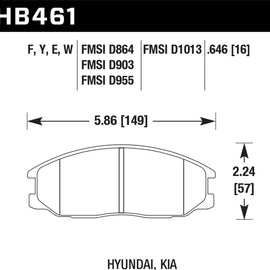 Hawk Blue 9012 Brake Pads for Hyundai, Kia HB461E.646 Front HB461E.646