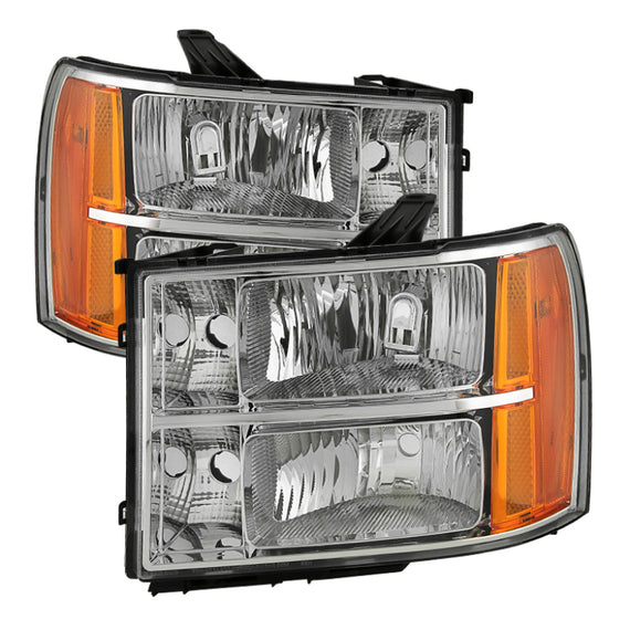 xTune GMC Sierra 07-13 Crystal Headlights Chrome HD-JH-GSIE07-AM-C 9034756