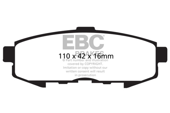 EBC 04-06 Mazda MPV 3.0 Greenstuff Rear Brake Pads DP61733