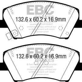 EBC 2017+ Hyundai Elantra 1.4L Turbo Yellowstuff Front Brake Pads DP43075R