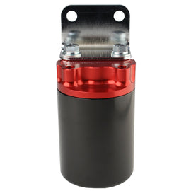 Aeromotive SS Series Billet Canister Style Fuel Filter Anodized Black/Red - 10 Micron Fabric Element 12317
