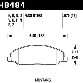 Hawk 08-14 Ford Mustang GT DTC-70 Race Front Brake Pads HB484U.670